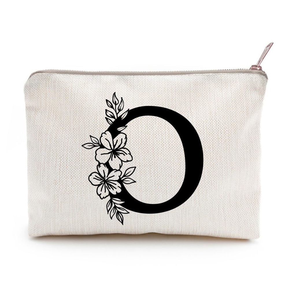 Monogram Toiletry Makeup Bag Personalized Travel Cosmetic Bag Floral Initial😏